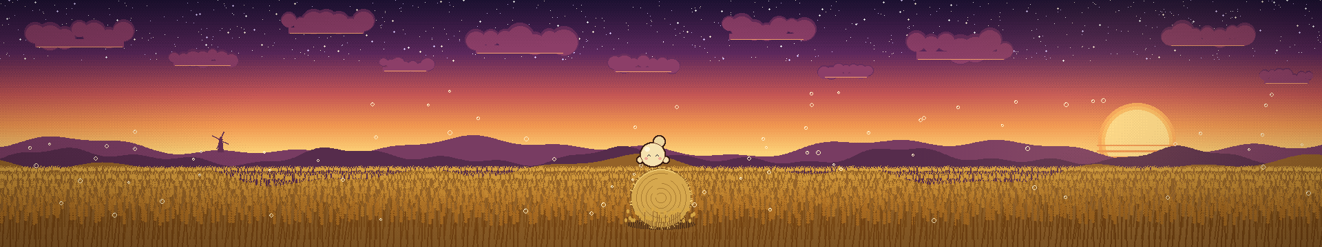 Fondo panorámico «Atardecer de cebada», con Levi