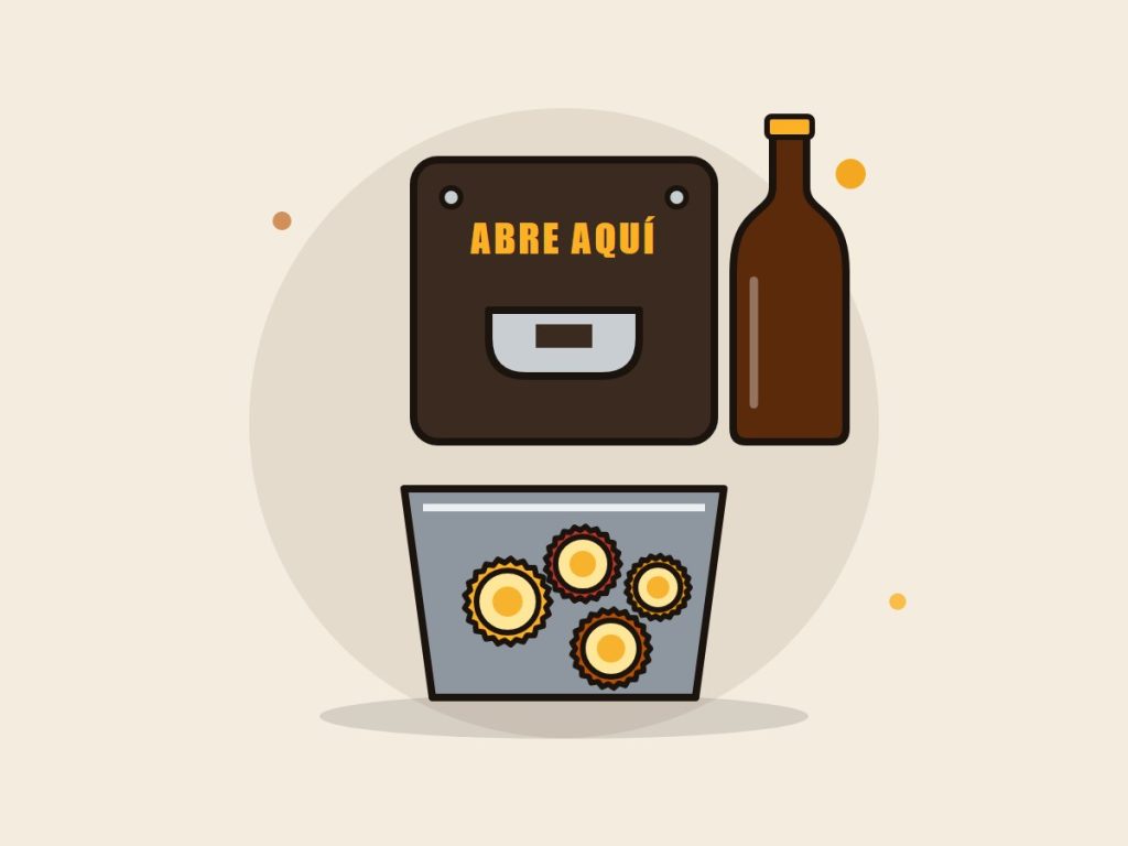 Abridor de botellas de pared: ilustración