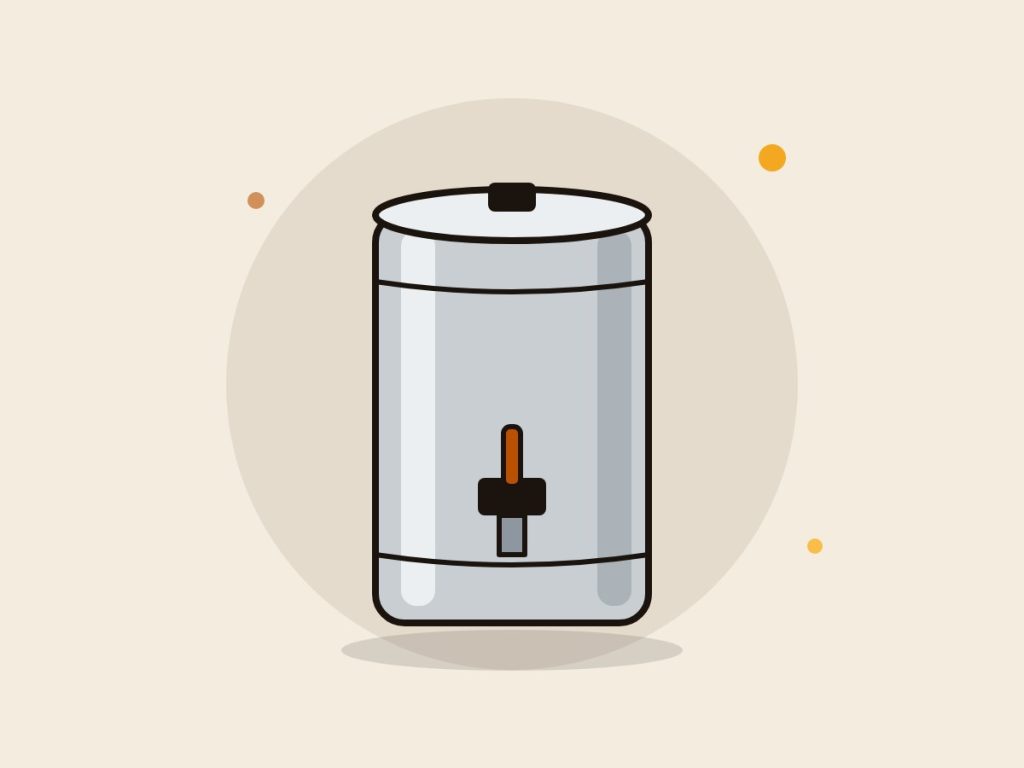 Barril de 5 litros con grifo: ilustración