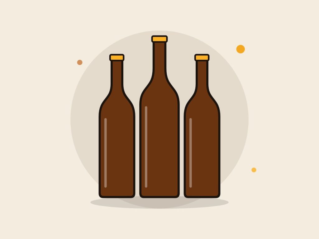 Botellas de tercio para chapa: ilustración