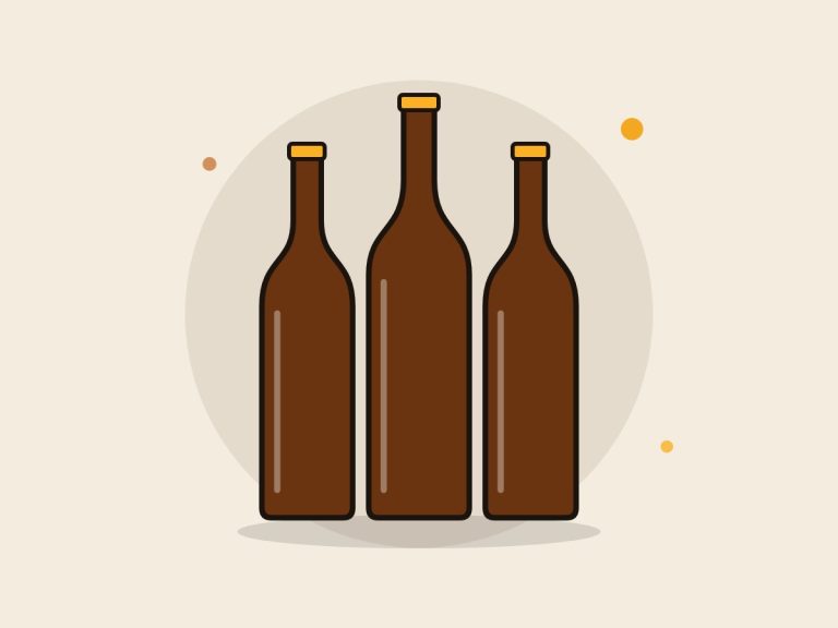Botellas de tercio para chapa: ilustración