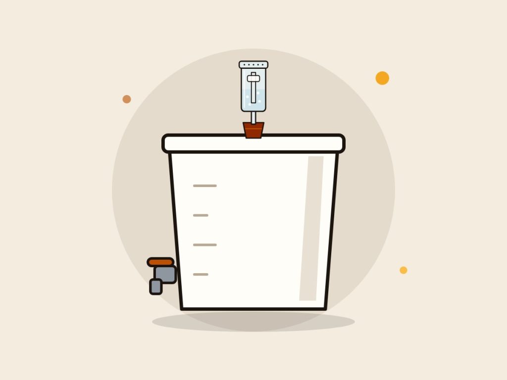 Fermentador de 30 litros con grifo: ilustración