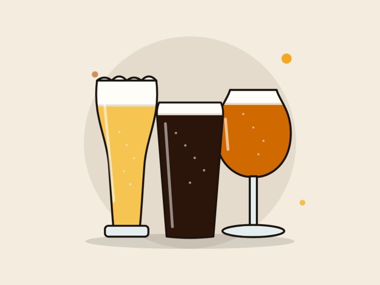 Juego de copas de cerveza: ilustración