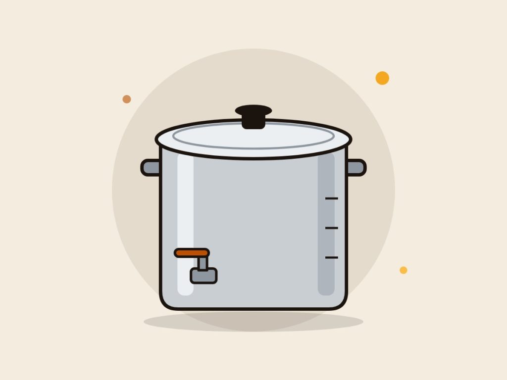 Olla de acero inoxidable de 30 litros: ilustración