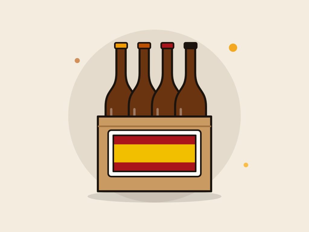 Pack de cervezas artesanas españolas: ilustración