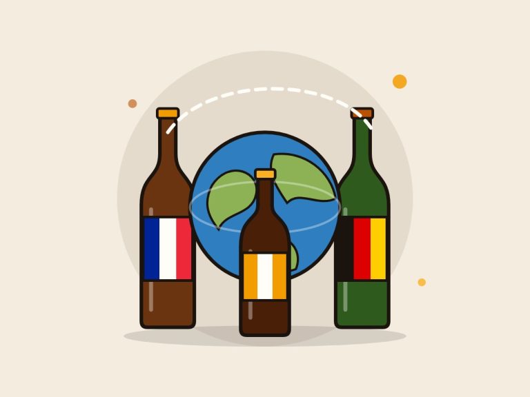 Pack de cervezas del mundo: ilustración