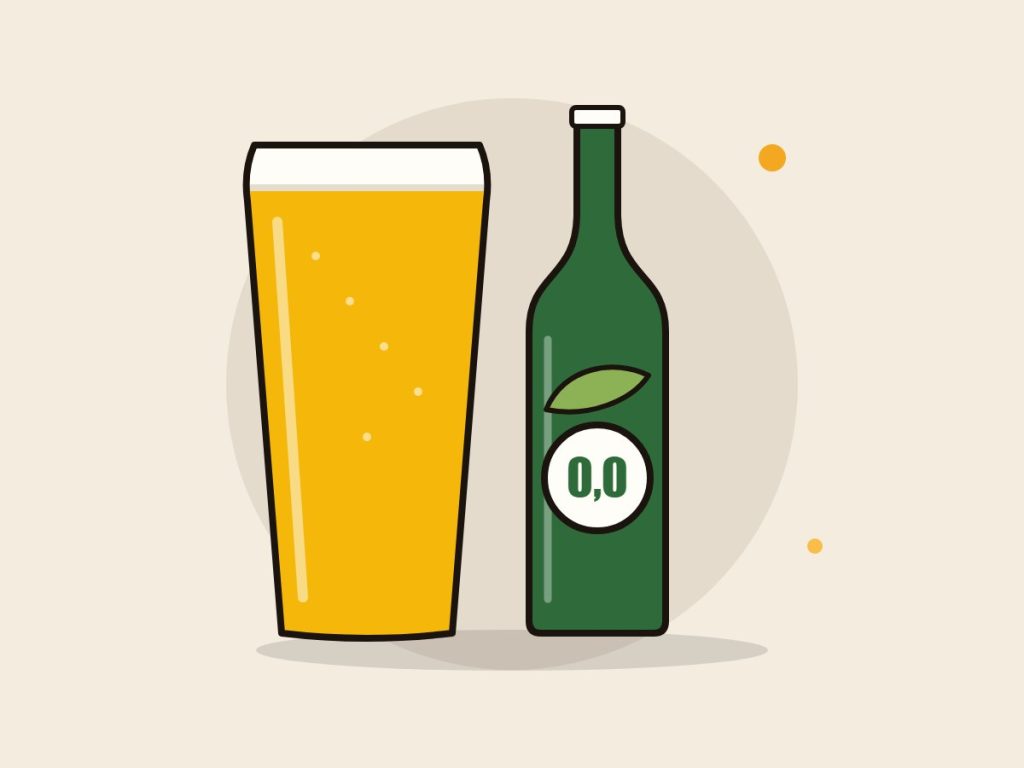 Pack de cervezas sin alcohol: ilustración